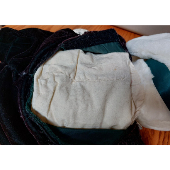 Bunnies and Bows by Brass Key Plush Bunny Rabbit Green Velvet Outfit 24" Toy - Picture 7 of 11